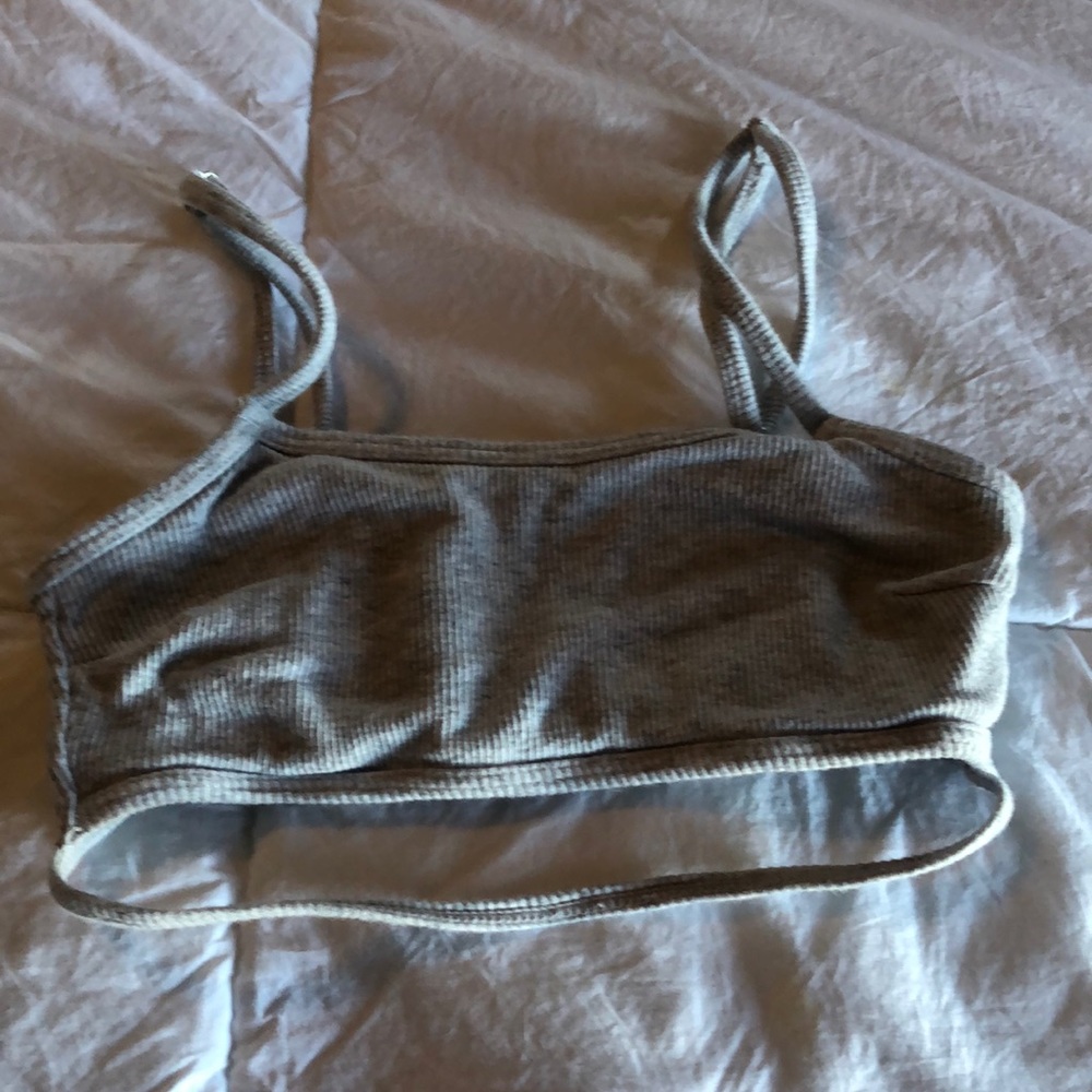 😊5/$20 Sz XS Gray cotton ribbed comfort bra